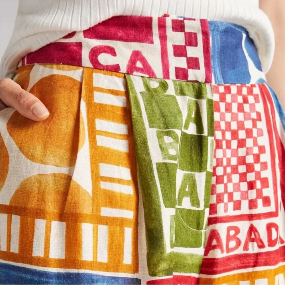 FARM Rio Multicolor Patchwork Wide-Leg Pants - Green, Blue, Red, Yellow - Picture 3 of 12